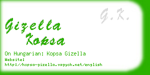 gizella kopsa business card